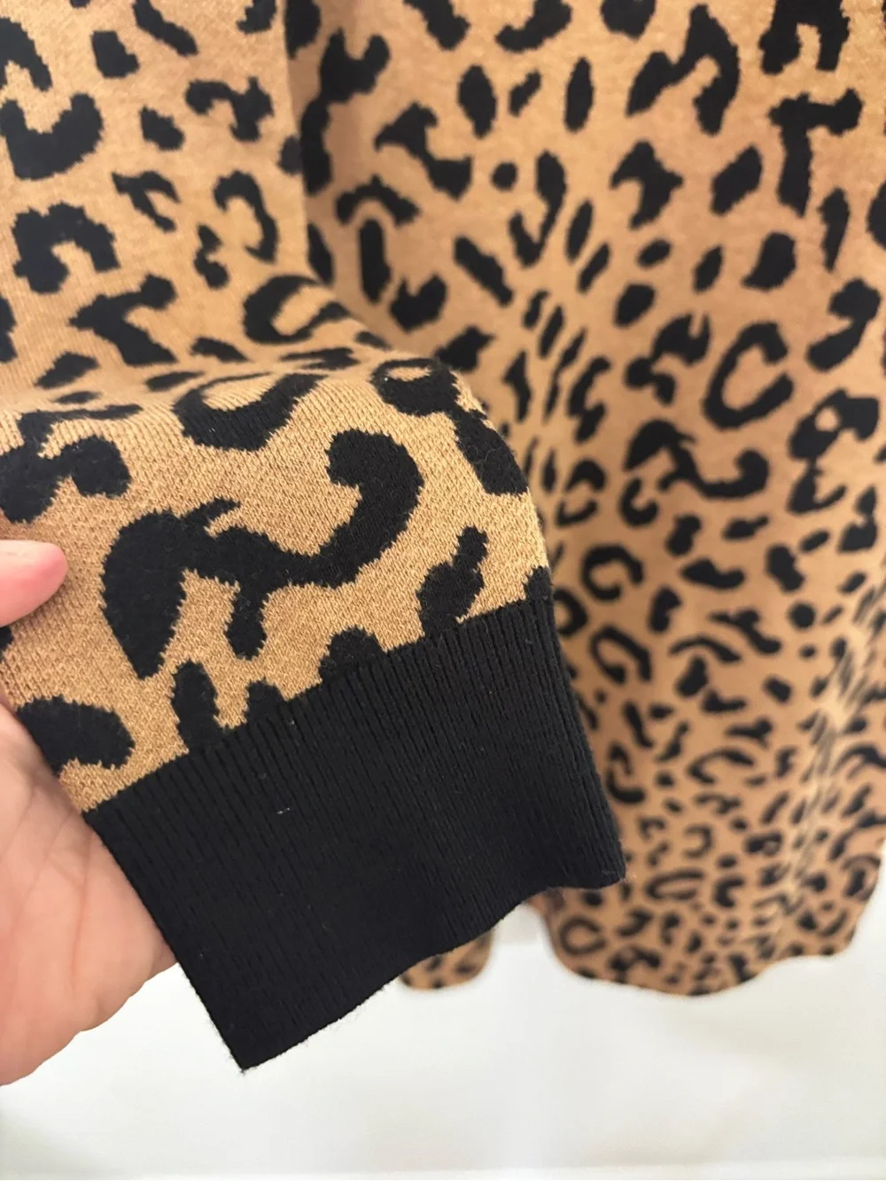 J.Crew Leopard Wool Blend Sweater Dress Brown Black Size S